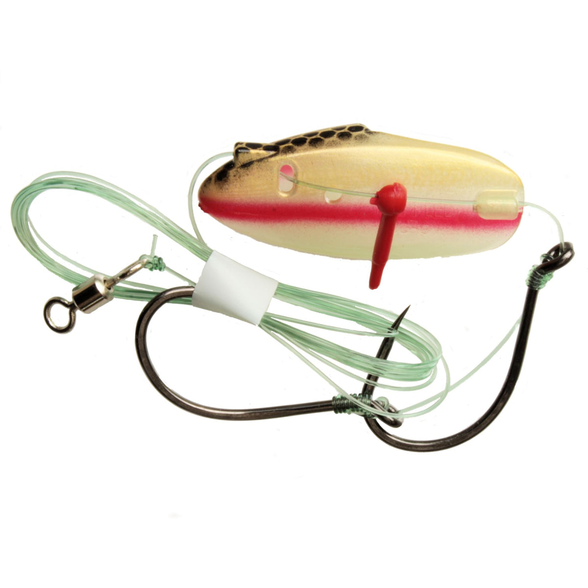 9ers fishing lures Krippled Anchovy Barbless Tandem, #649- Niners Away on Glow – Krippled Fishing  Lures, USA