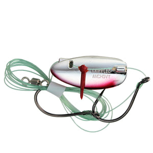 bloody nose fishing lure Krippled Anchovy Barbless Tandem #319- Bloody Nose on Krome – Krippled Fishing Lures, USA