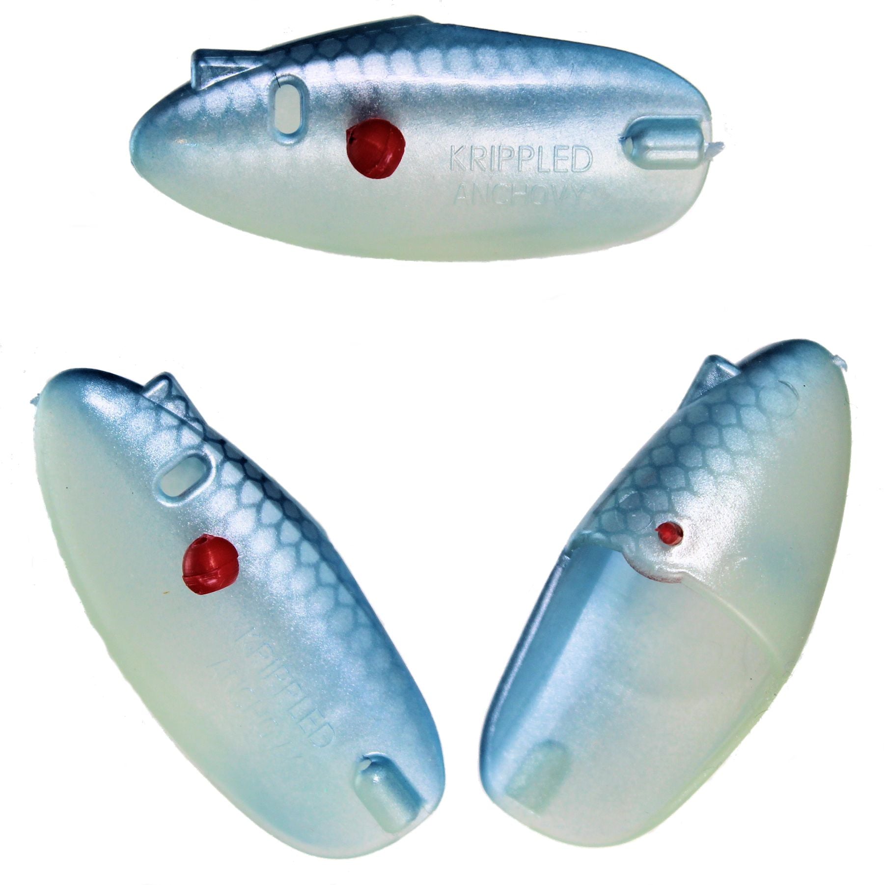 fish anchovy lure King Bay the Bay Anchovy a killer pattern for back bay tarpon sipping little minnows and roosterfish and skipjacks keyed in on smaller sardinas and herring. 2.8" Classic Anchovy - Blue