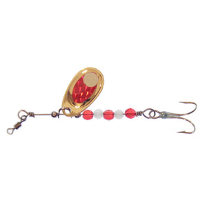 R&K Spinners - Kokanee Glow Spinner Red on Gold size 2