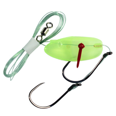 barbless glow chartreuse rig