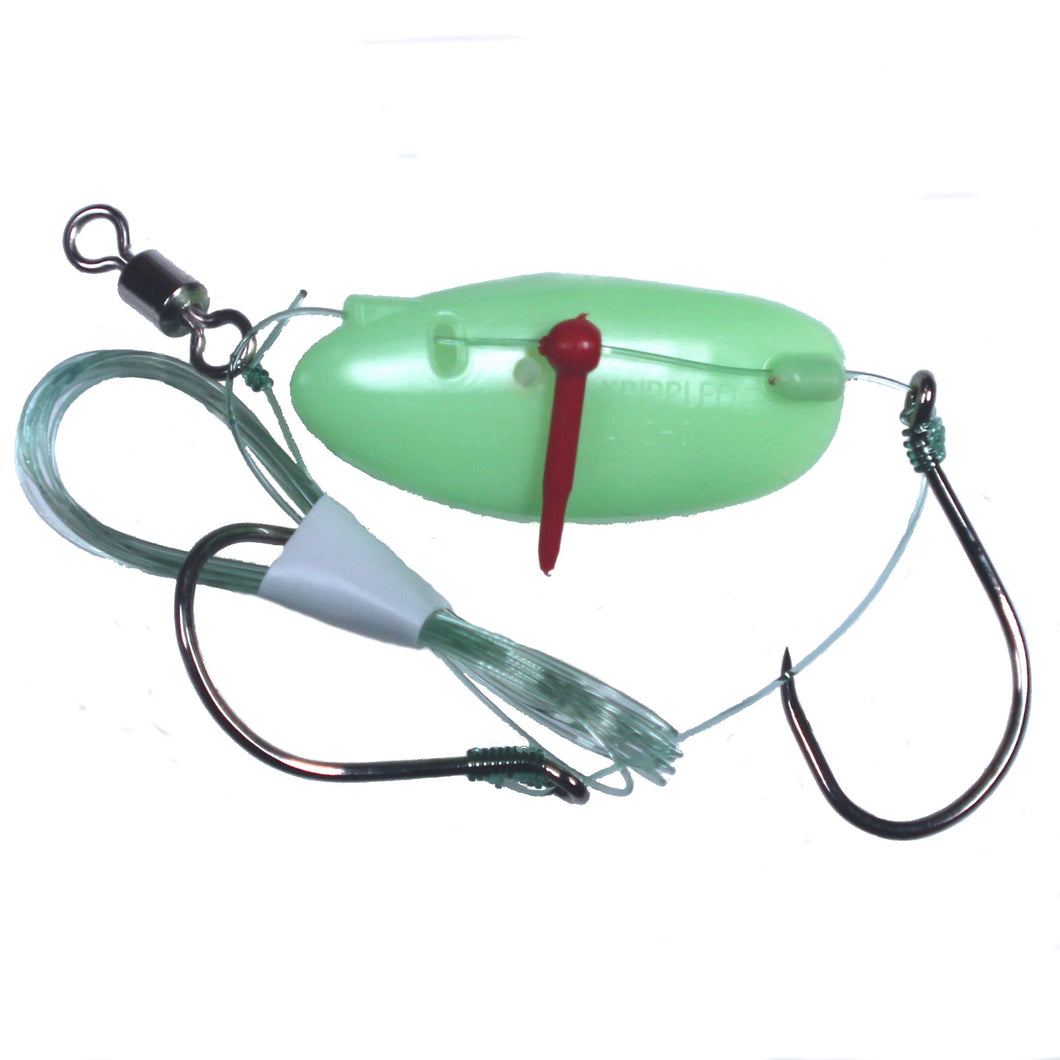 Krippled Anchovy Barbless Tandem, Glow/Green – Krippled Fishing