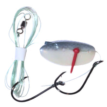 Load image into Gallery viewer, Krippled Anchovy Barbed Tandem, #604- Silver/Blue Scale on Glow